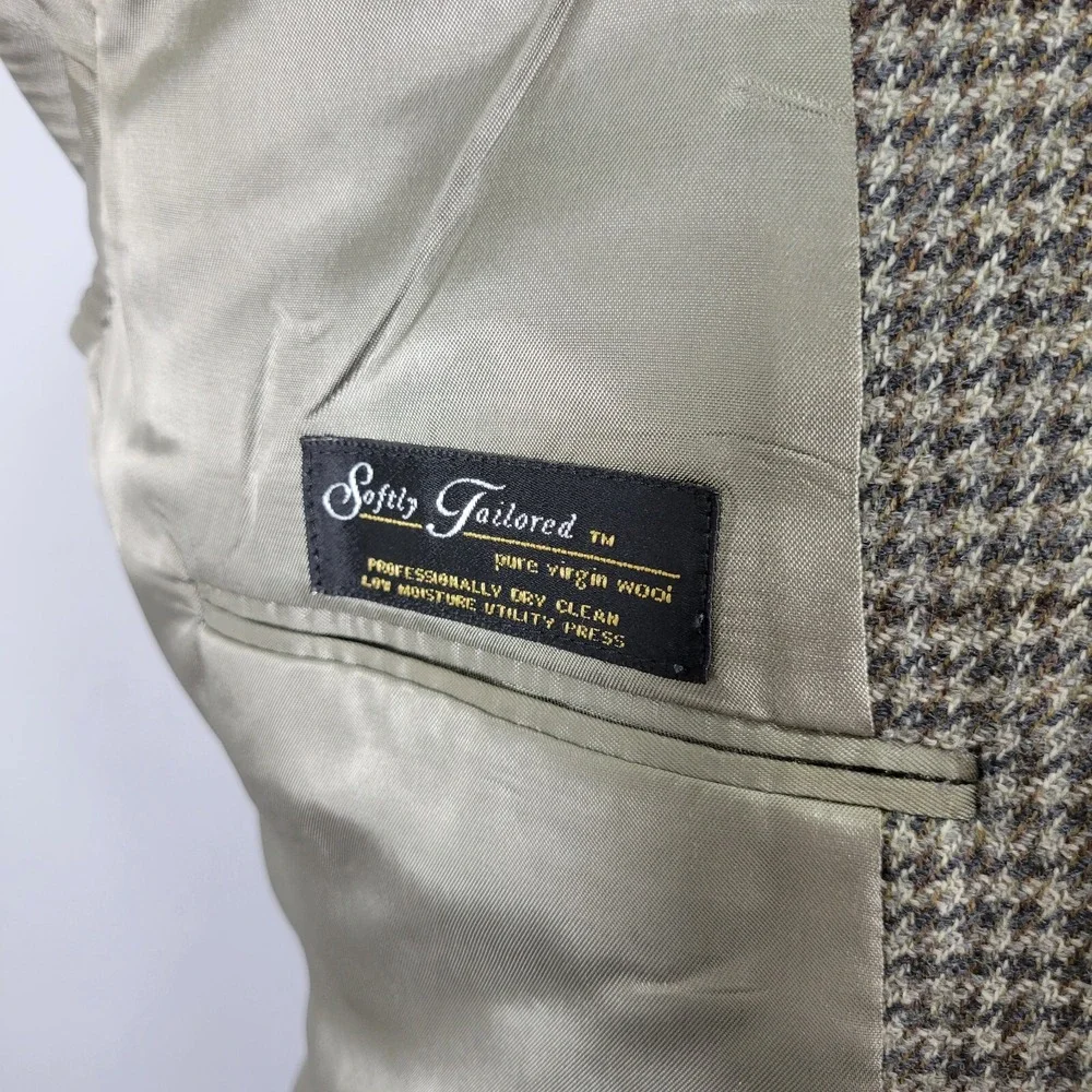 Hart Schaffner Marx Men's Tweed Sport Coat‎ Blazer Two Button Soft Tailored 40S